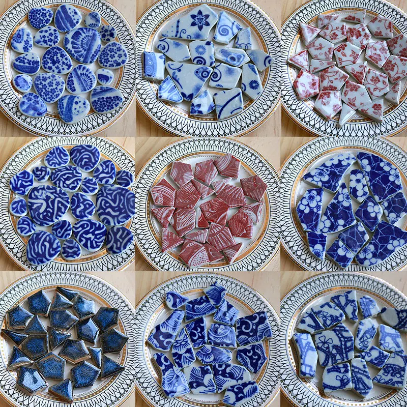 Ceramic Tile Blank - 100g Oval Seramik Mozaik Fayans Çok