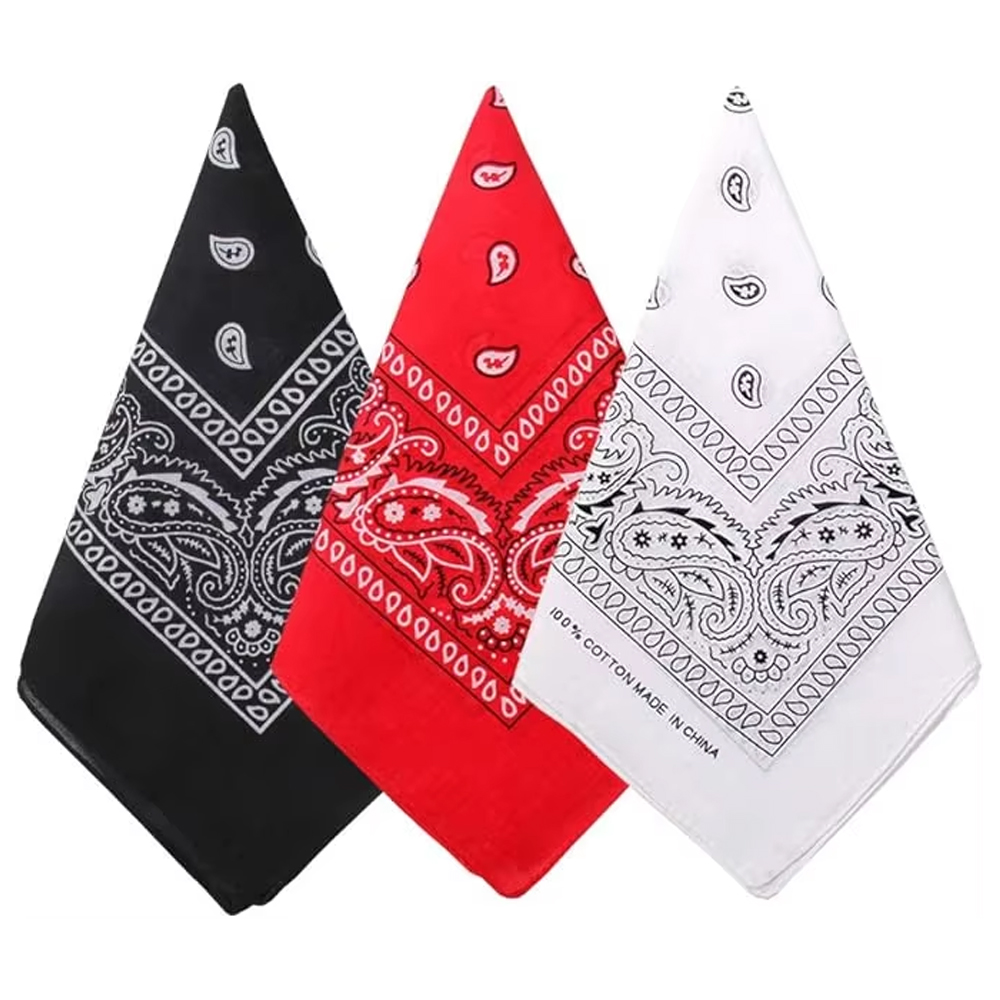 Bandana Blank White - Hip Hop Kovboy Paisley Eşarp Büyük