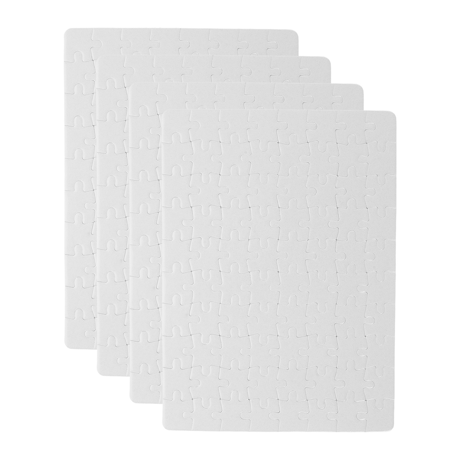 Puzzle Blank White - 4 Adet Boş Yapboz Parçası Beyaz