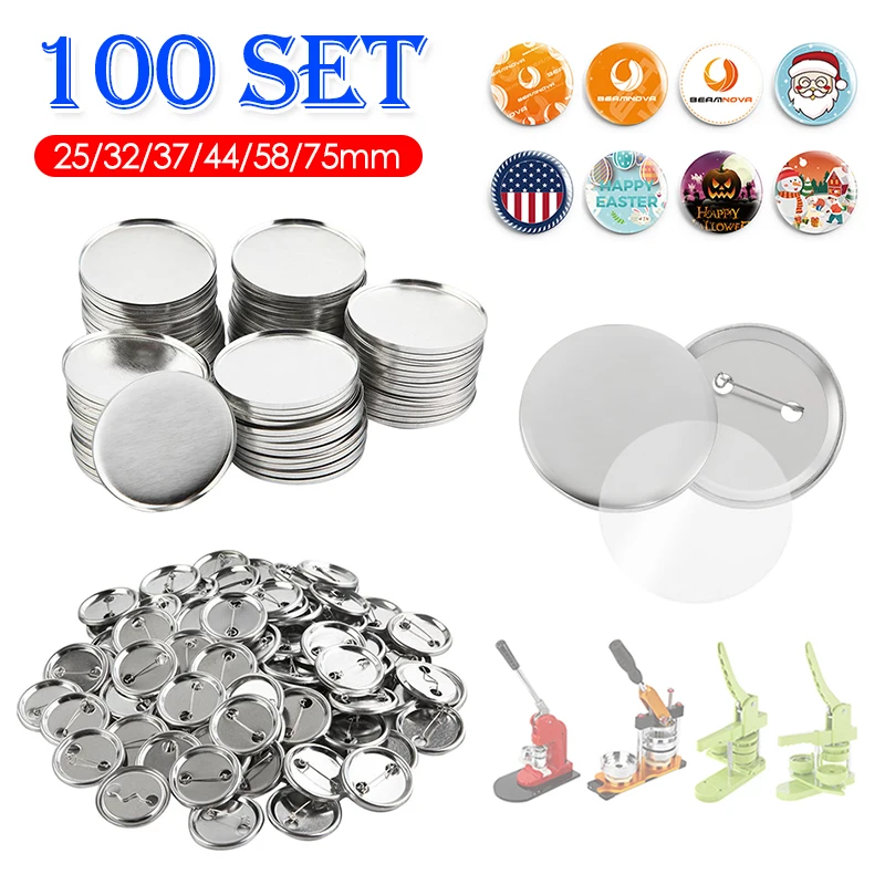 Button Badge Blank - 100 takım Boş Rozet Pin Düğme