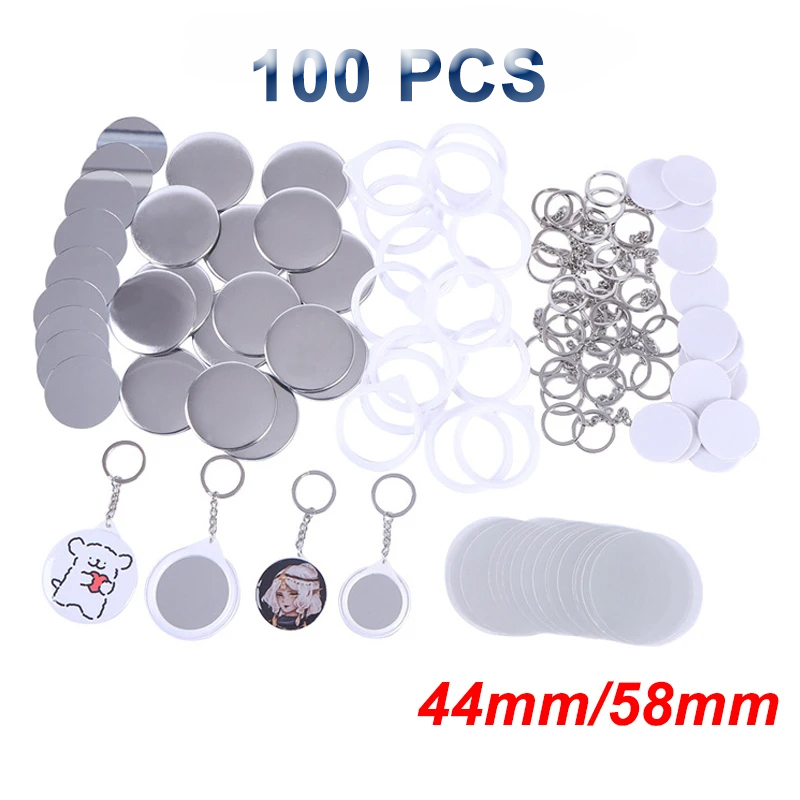 Button Badge Blank - Yeni 100 ADET Anahtarlık Ayna Boş